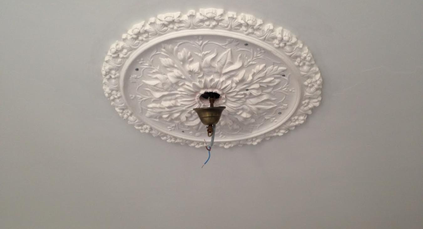 Plaster Ceiling Rose/Chandelier Install in Bristol