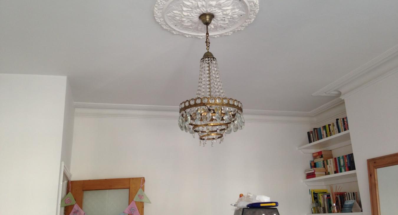 Plaster Ceiling Rose/Chandelier Install in Bristol