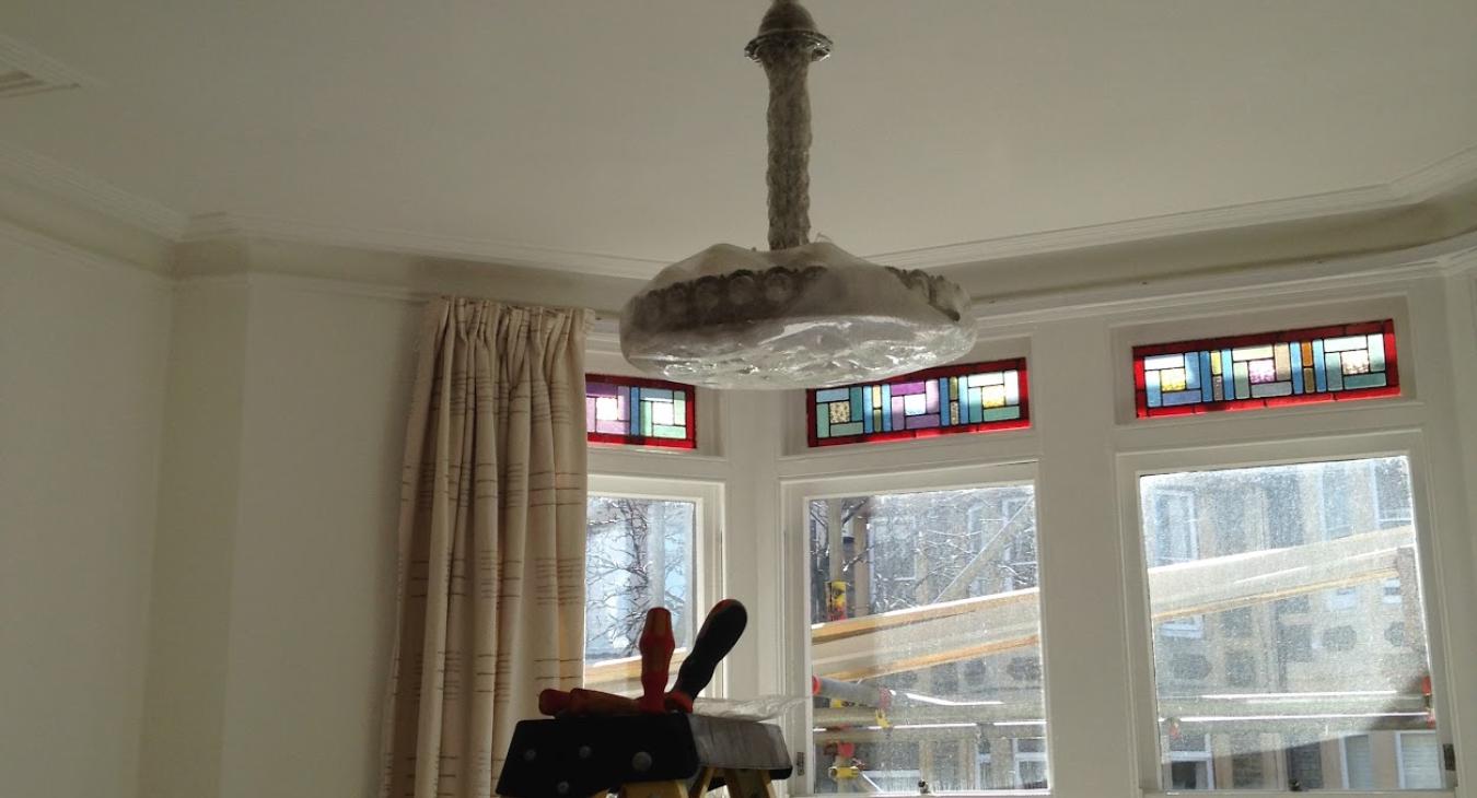 Plaster Ceiling Rose/Chandelier Install in Bristol